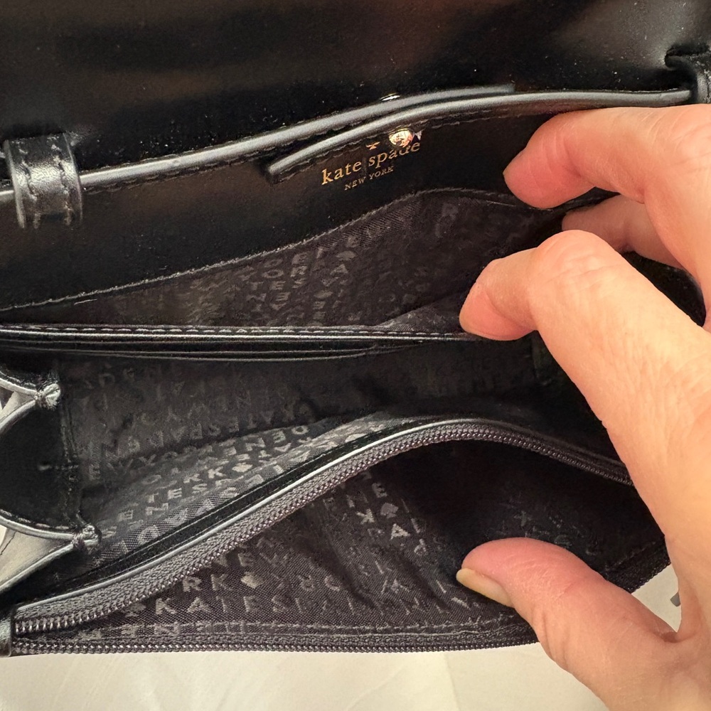 Kate Spade Black Crossbody Bag with glitter edging - Picture 9 of 14